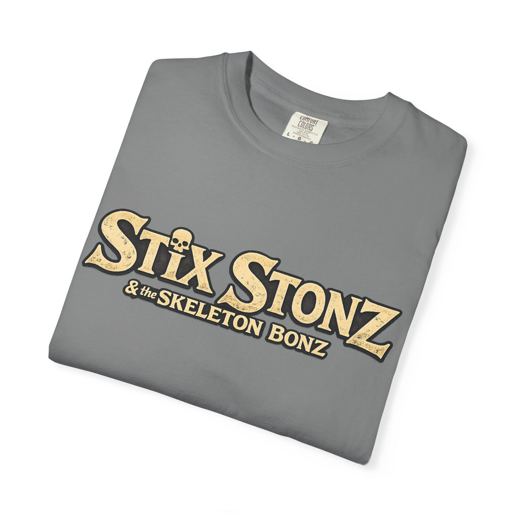 Stix Stonz & Skeleton Bonz Band Logo T-Shirt — Rockin' Party Vibe