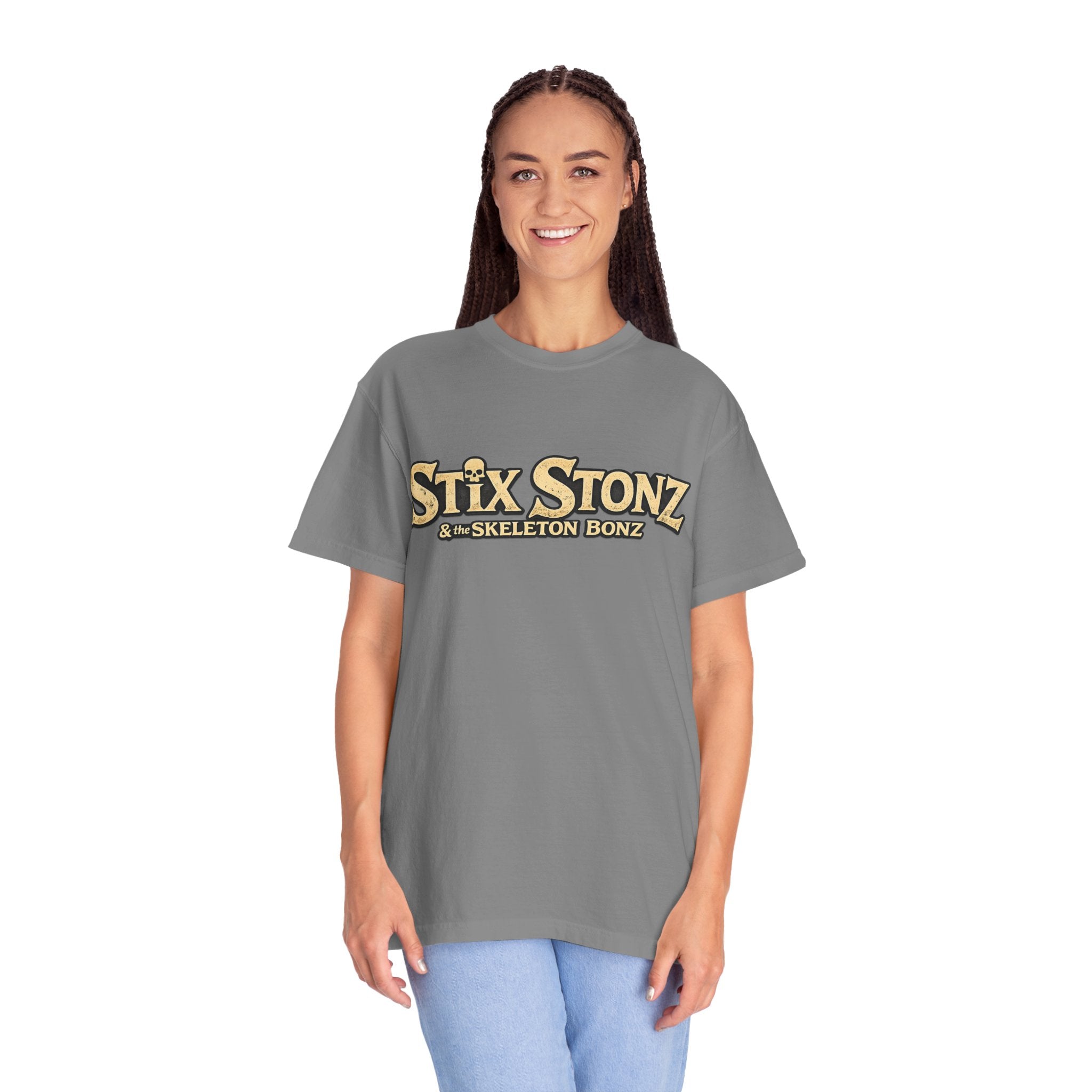 Stix Stonz & Skeleton Bonz Band Logo T-Shirt — Rockin' Party Vibe