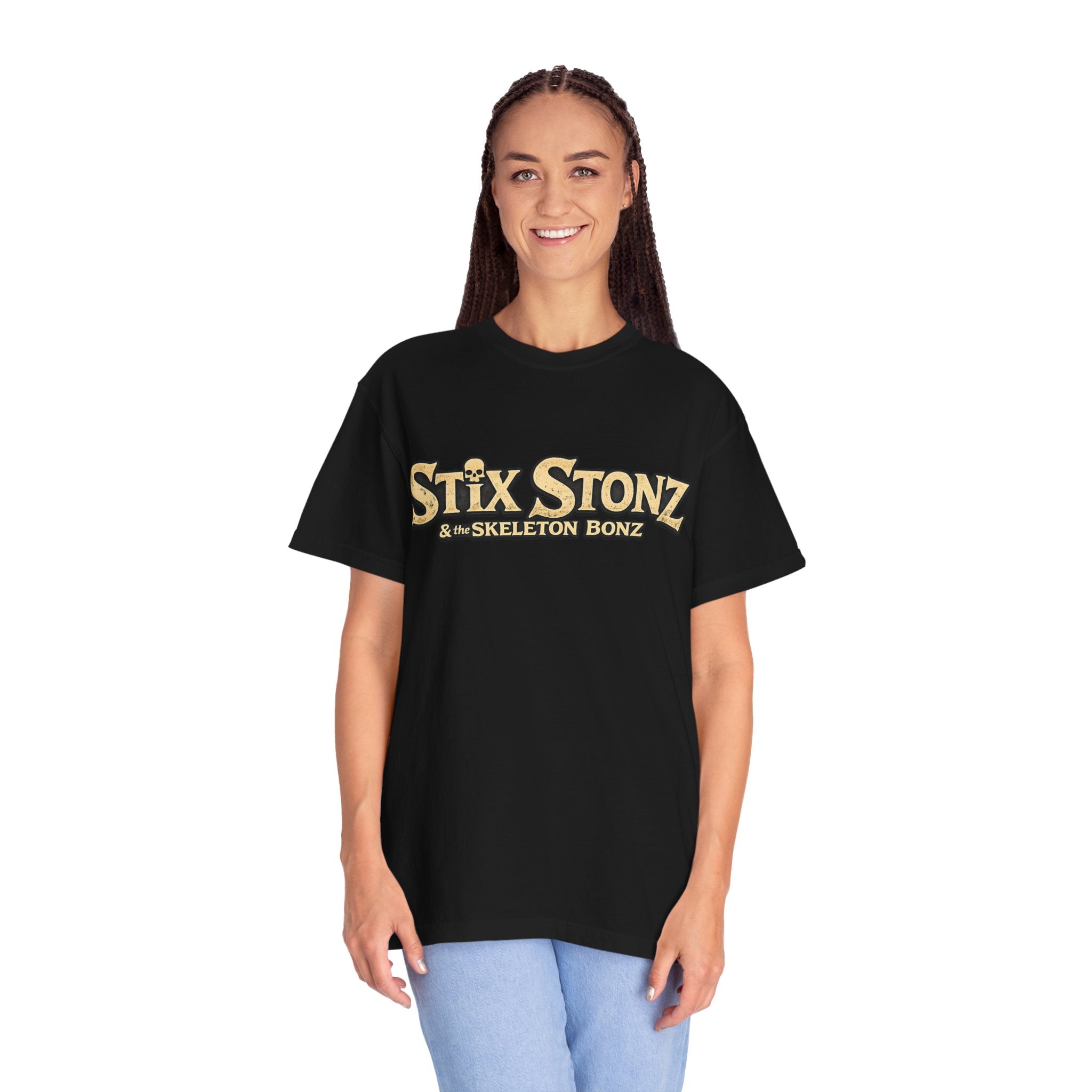 Stix Stonz & Skeleton Bonz Band Logo T-Shirt — Rockin' Party Vibe