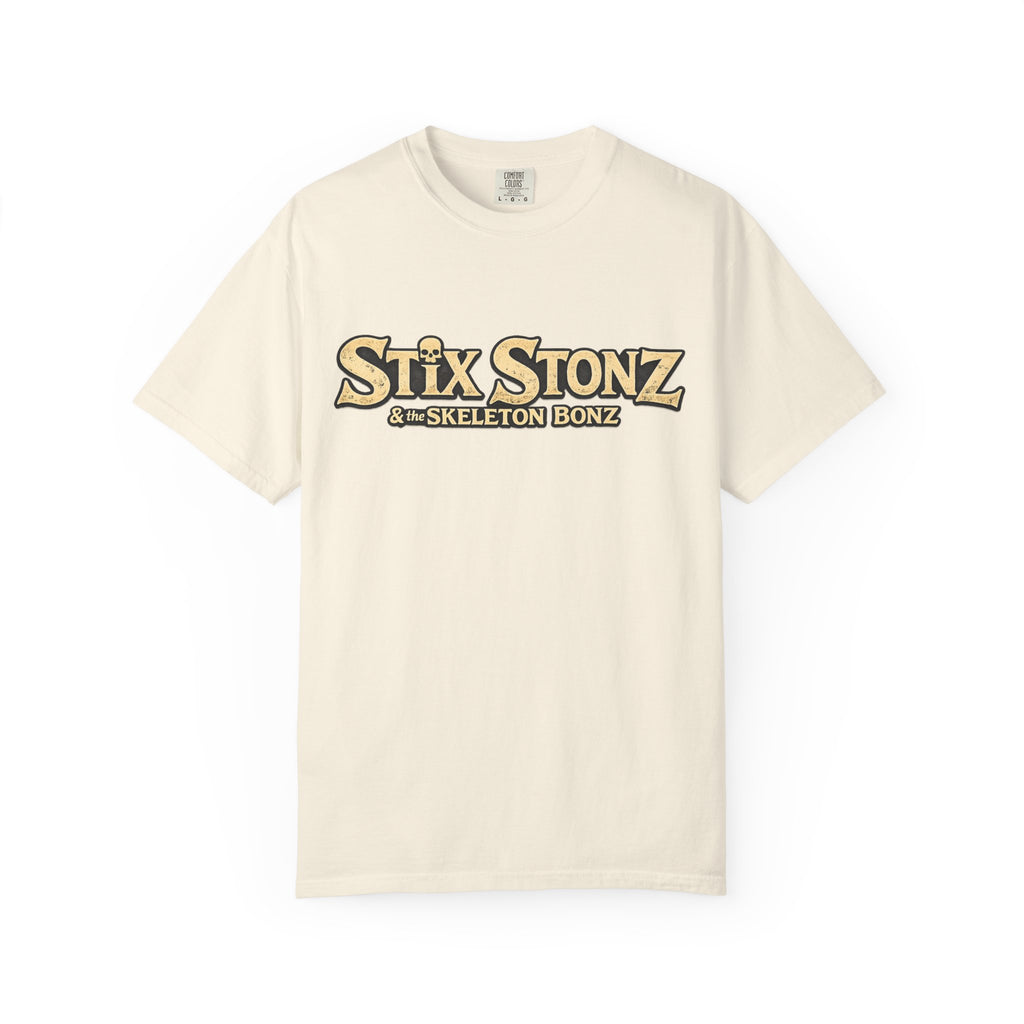 Stix Stonz & Skeleton Bonz Band Logo T-Shirt — Rockin' Party Vibe