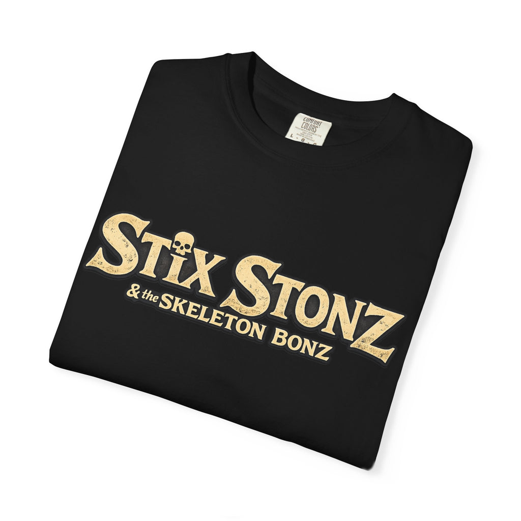Stix Stonz & Skeleton Bonz Band Logo T-Shirt — Rockin' Party Vibe