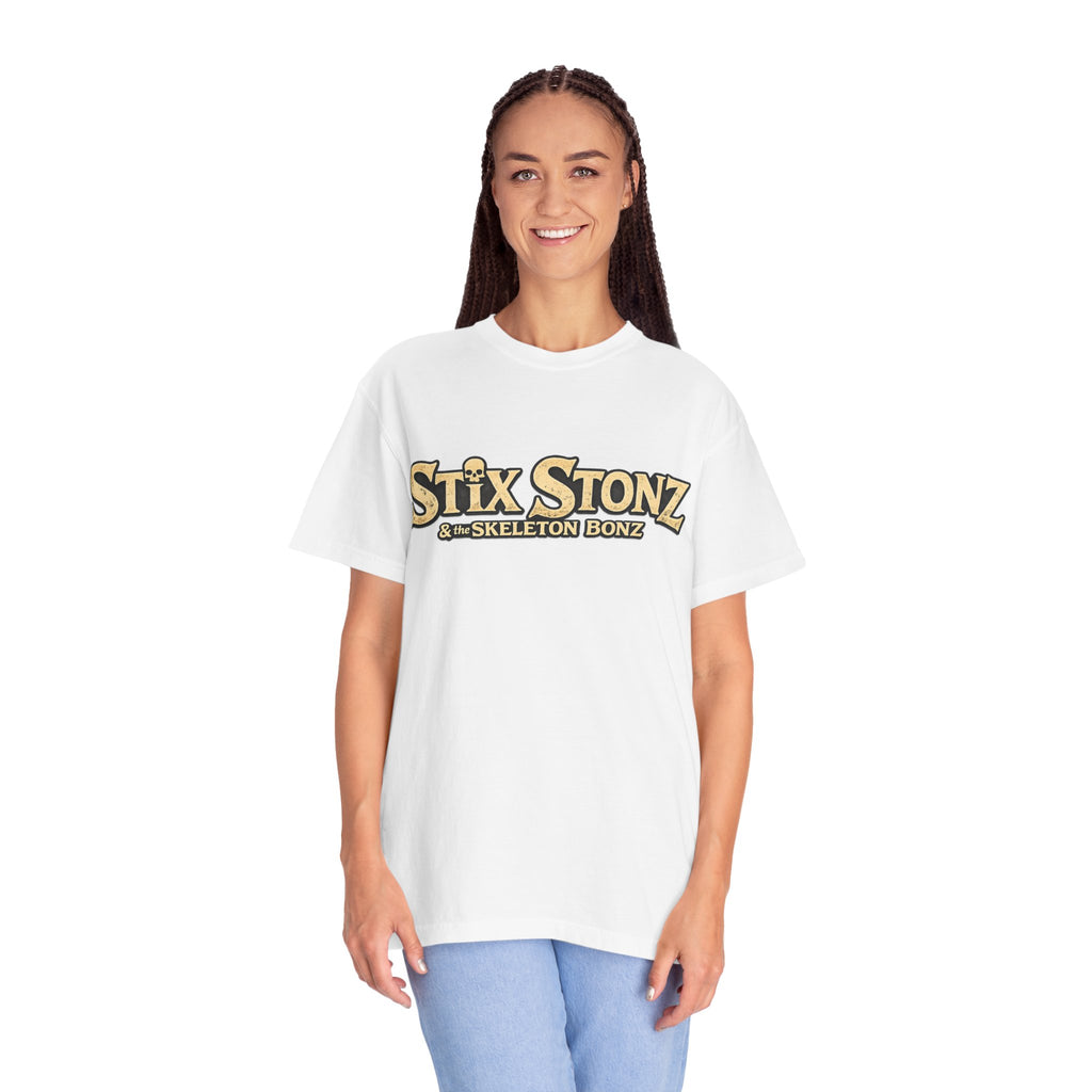 Stix Stonz & Skeleton Bonz Band Logo T-Shirt — Rockin' Party Vibe