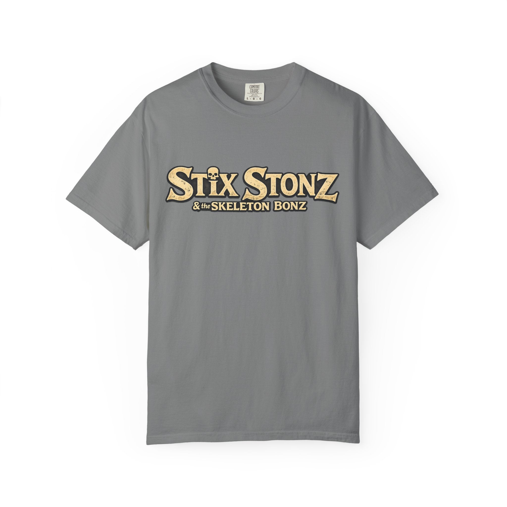 Stix Stonz & Skeleton Bonz Band Logo T-Shirt — Rockin' Party Vibe