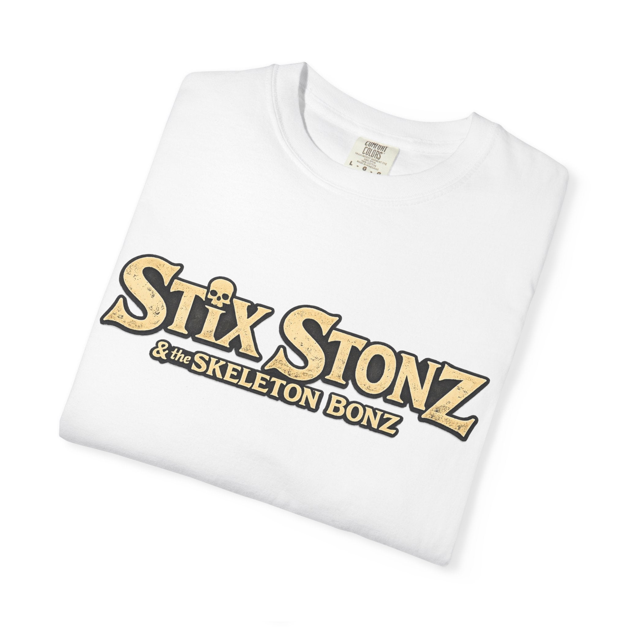 Stix Stonz & Skeleton Bonz Band Logo T-Shirt — Rockin' Party Vibe