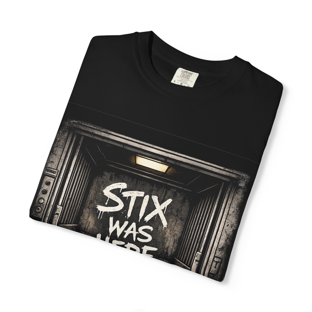 Stix Stonz 'Stix Was Here' Band Tee — Freight Elevator Graphic T-Shirt