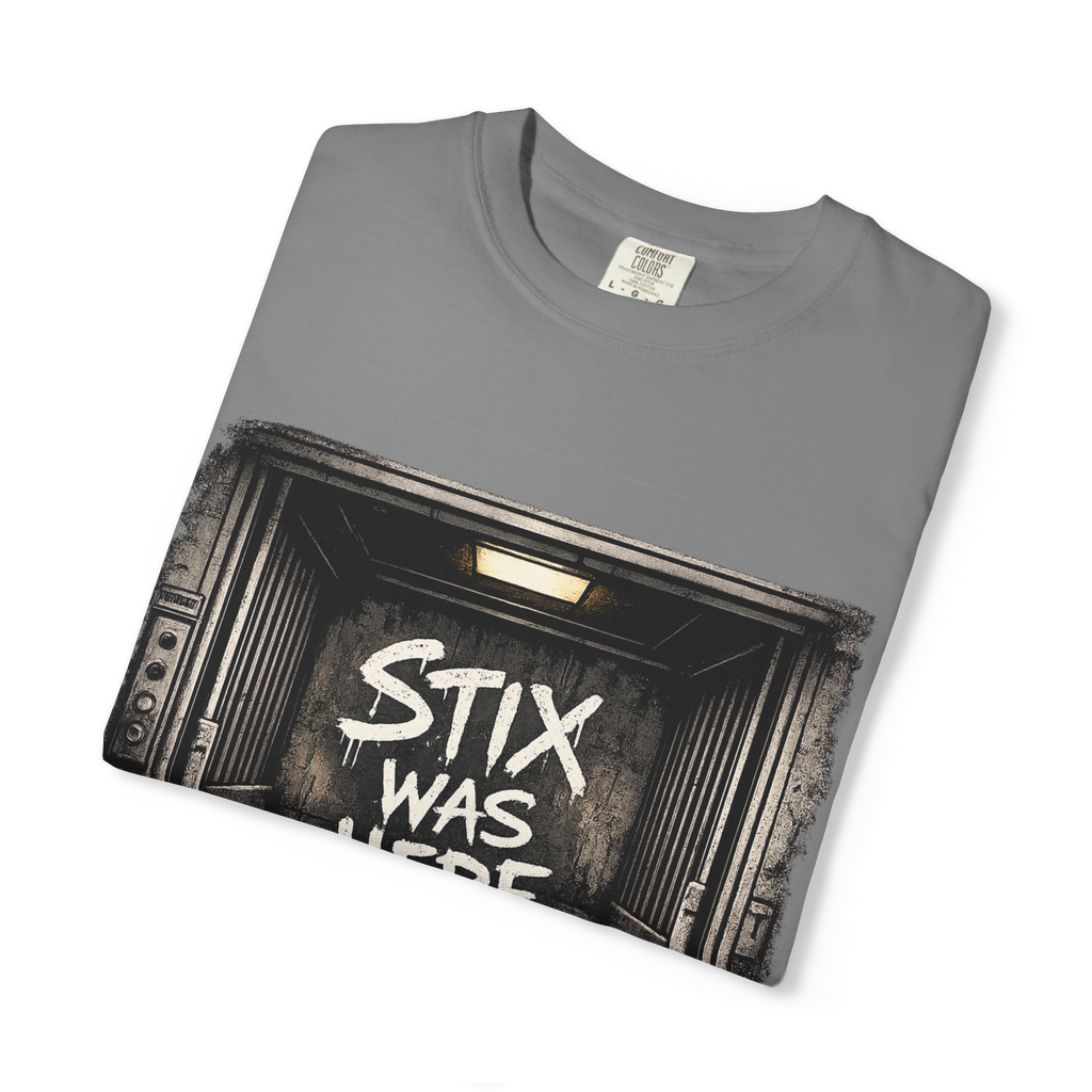 Stix Stonz 'Stix Was Here' Band Tee — Freight Elevator Graphic T-Shirt
