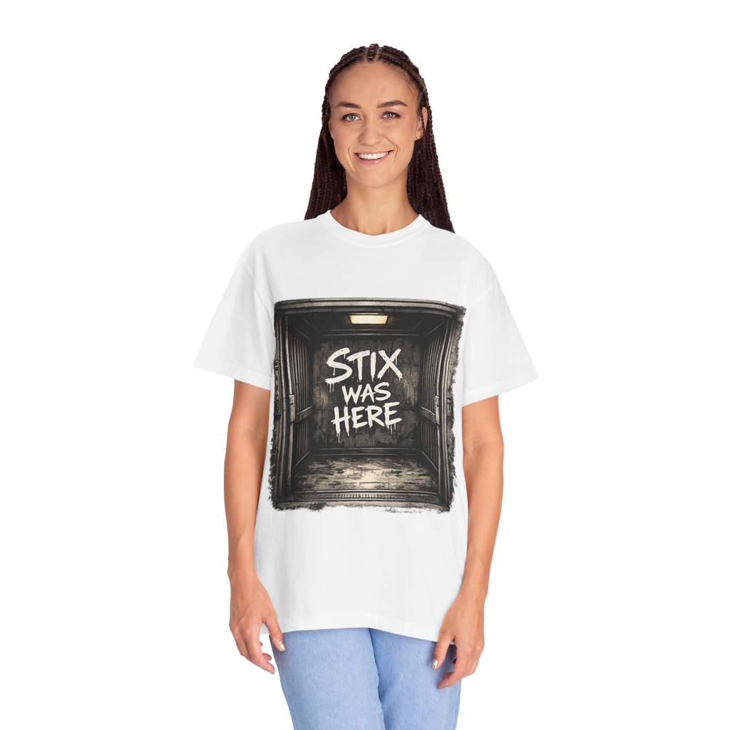 Stix Stonz 'Stix Was Here' Band Tee — Freight Elevator Graphic T-Shirt