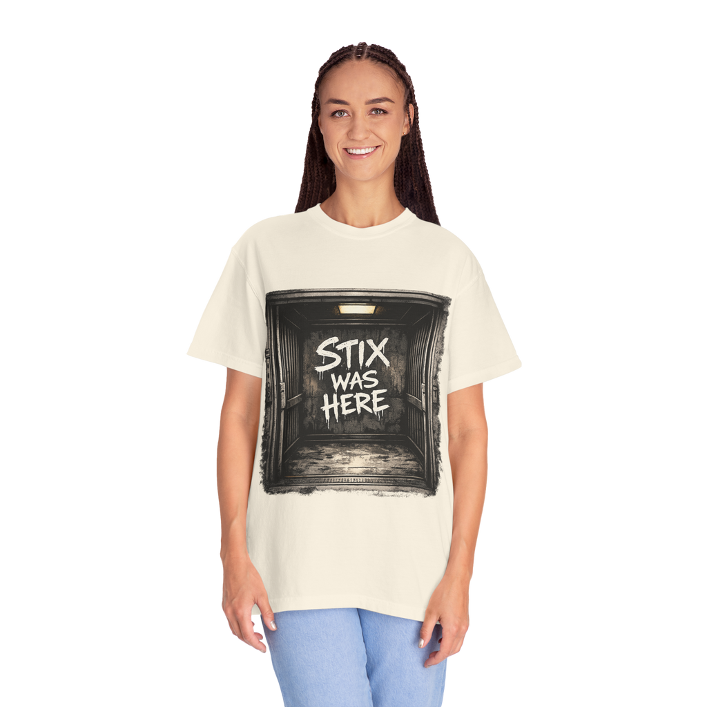 Stix Stonz 'Stix Was Here' Band Tee — Freight Elevator Graphic T-Shirt